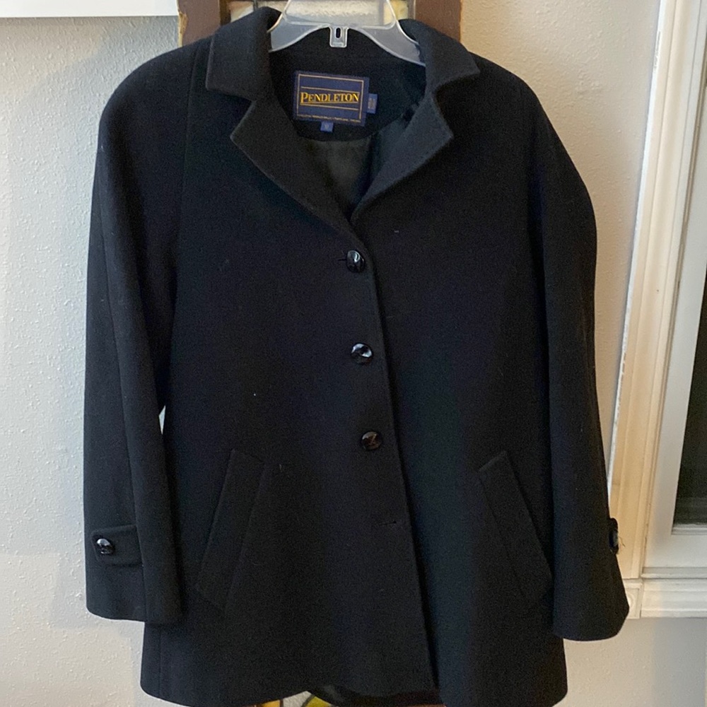 Pendleton Black Wool Coat